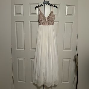 White beaded formal gown